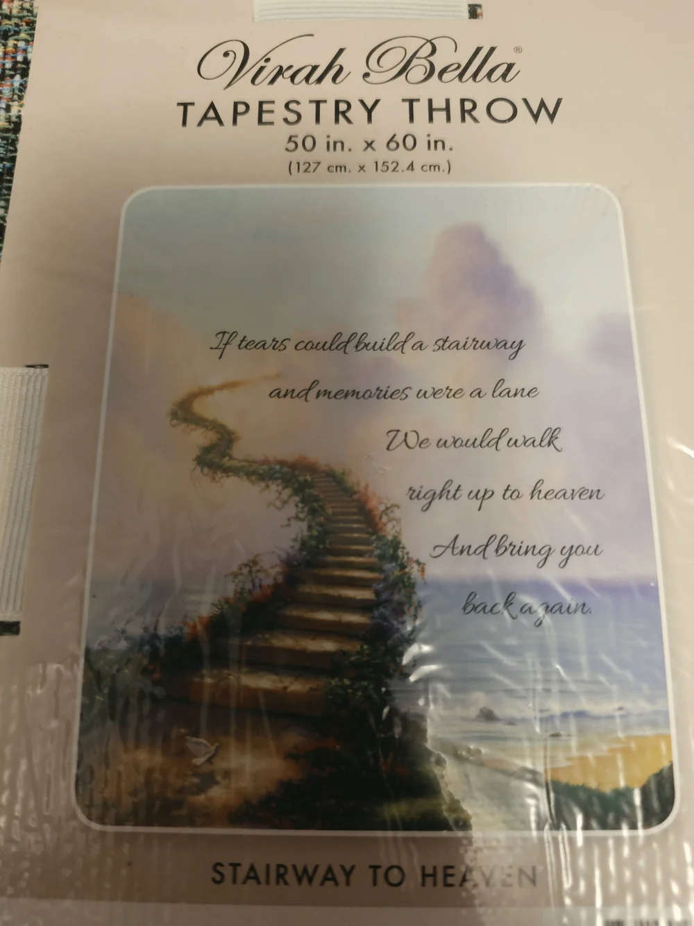 Stairway to Heaven Tapestry Throw in Pastel Blue & Purple